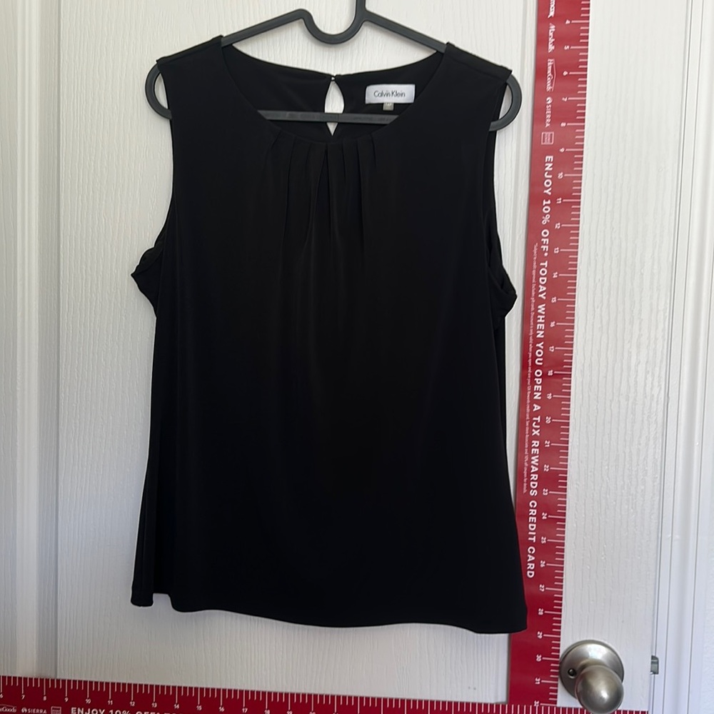 Calvin Klein Sleeveless Womens Top Black Color Size 14P